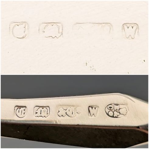 1882 年英國古董鍍銀餐具 6 對套裝埃爾金頓